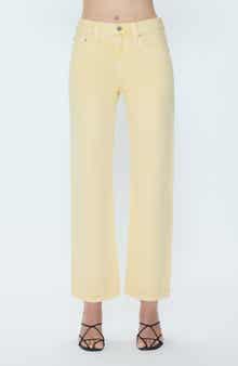Lexi Mid Rise Bowed Straight Leg Jeans