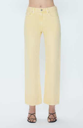 Lexi Mid Rise Bowed Straight Leg Jeans