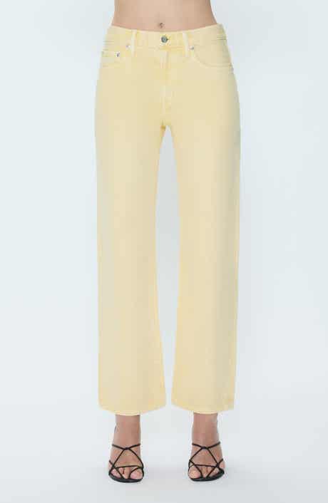 Lexi Mid Rise Bowed Straight Leg Jeans