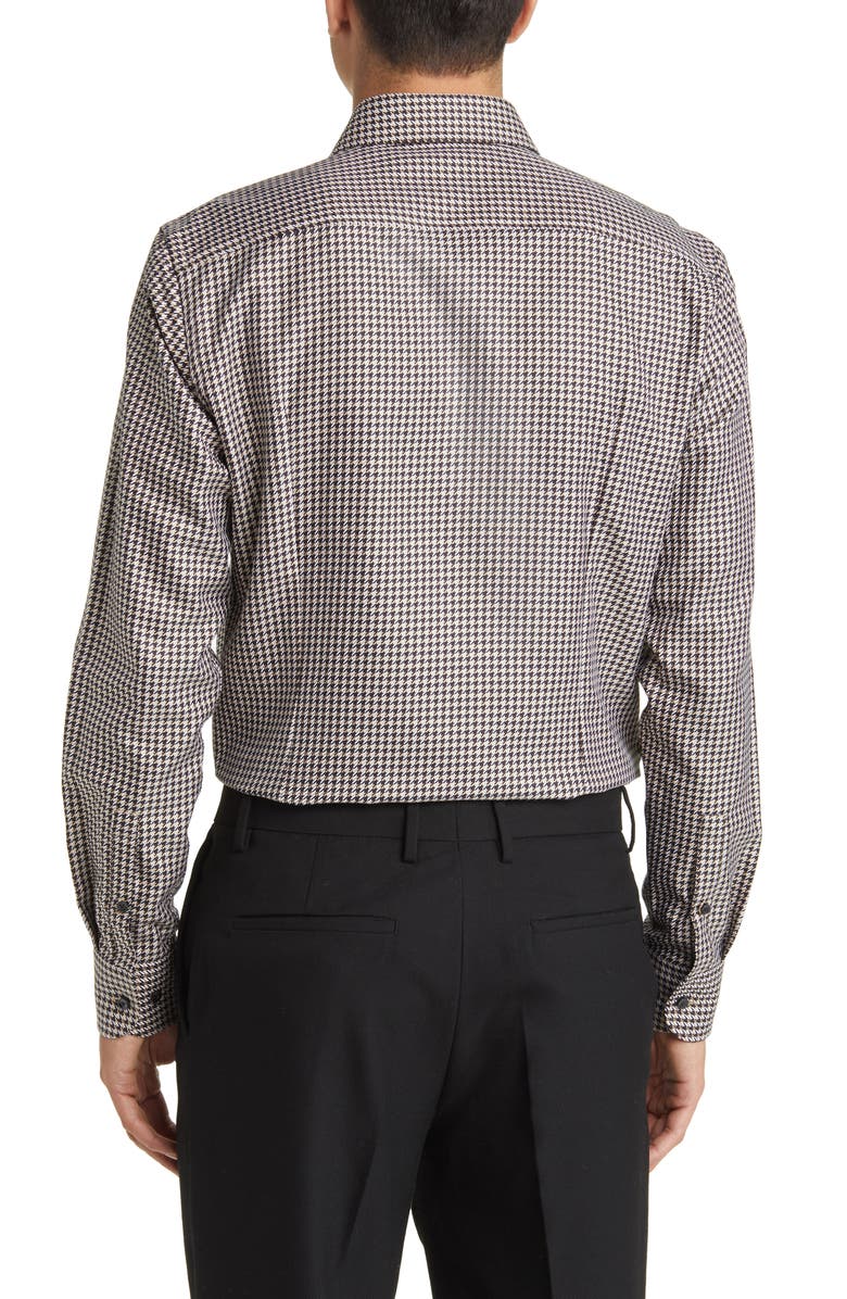 BOSS Hank Slim Fit Houndstooth Dress Shirt, Alternate, color, 