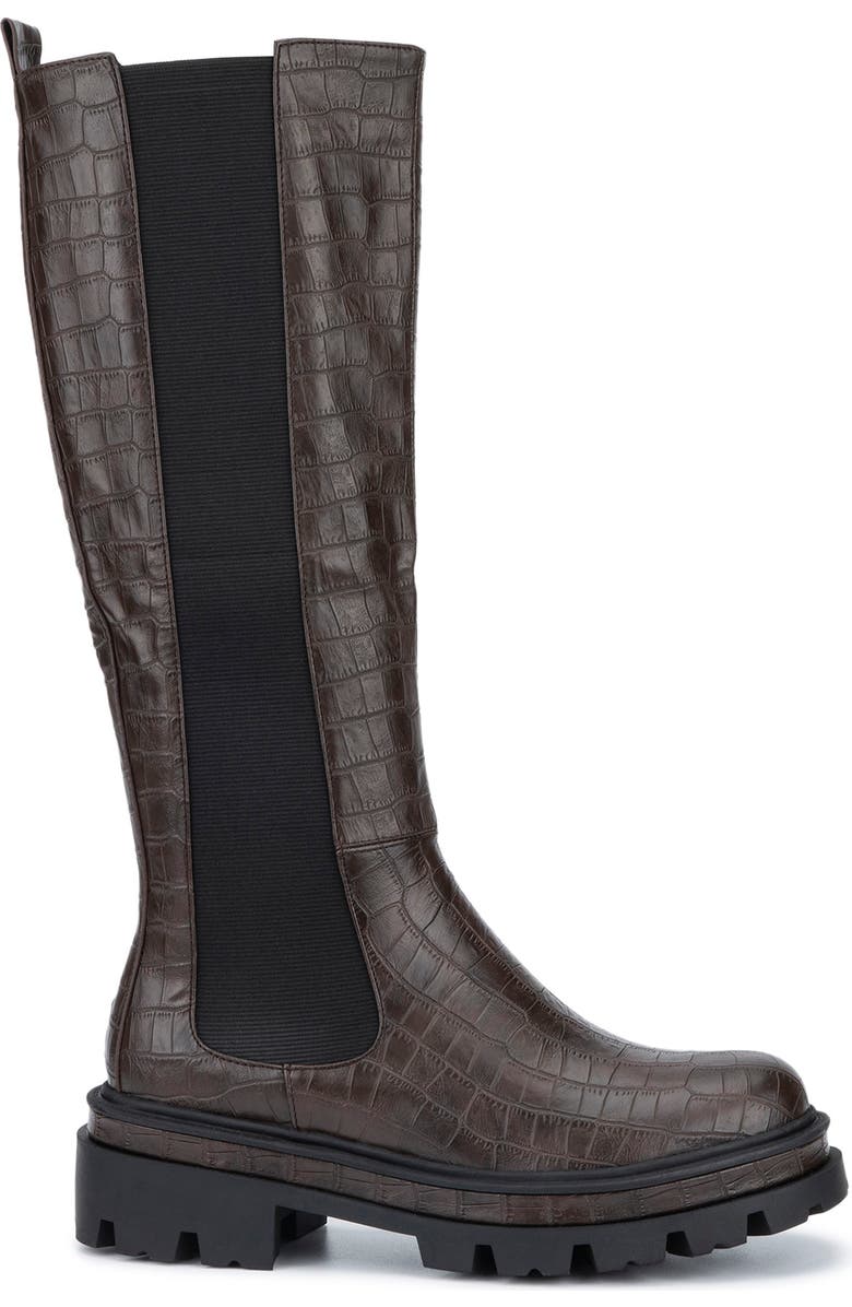 TORGEIS Madina Croc Embossed Lug Sole Boot, Alternate, color, Brown