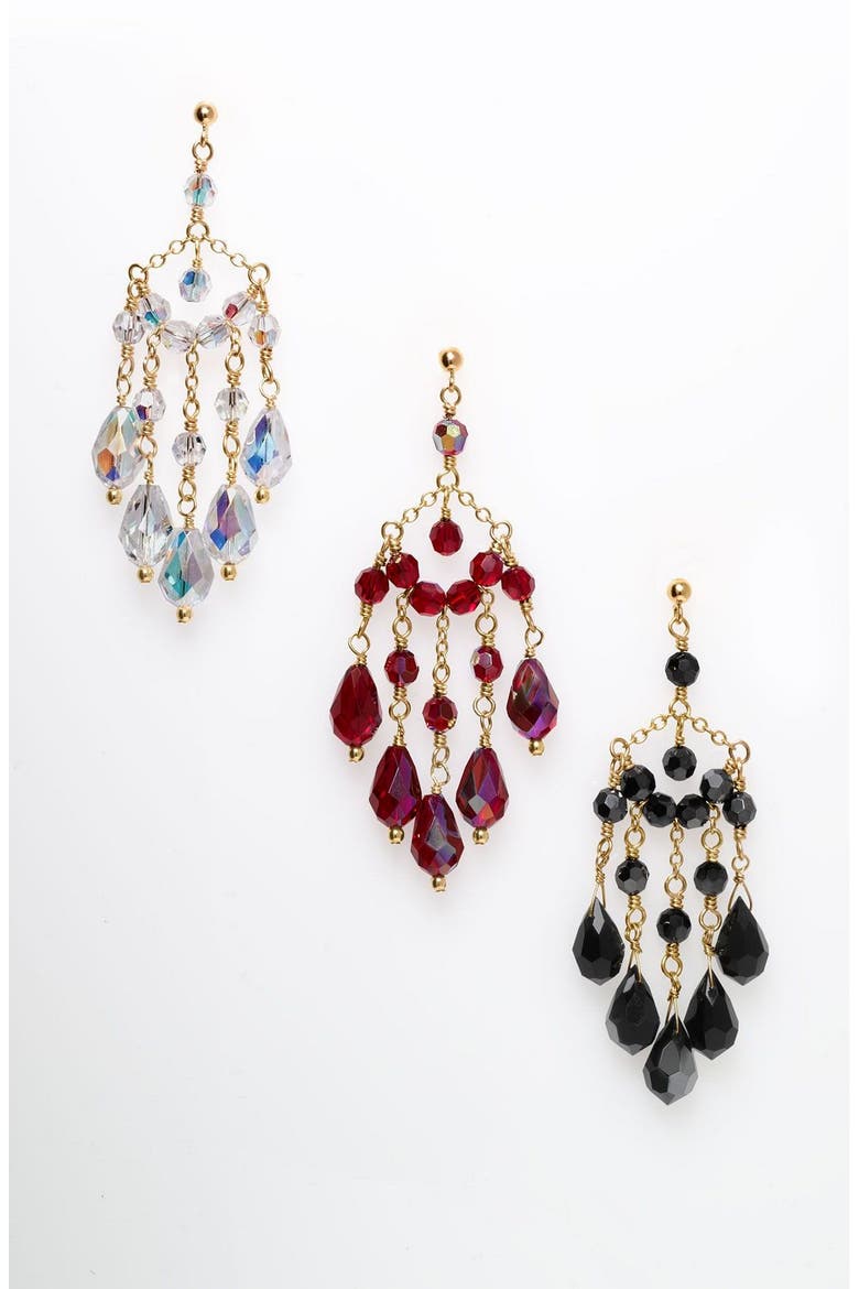 Moonlight Chandelier Earrings, Alternate, color, GREY PEARL