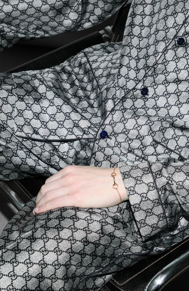 Gucci Horsebit Diamond Bracelet, Alternate, color, Pink Gold