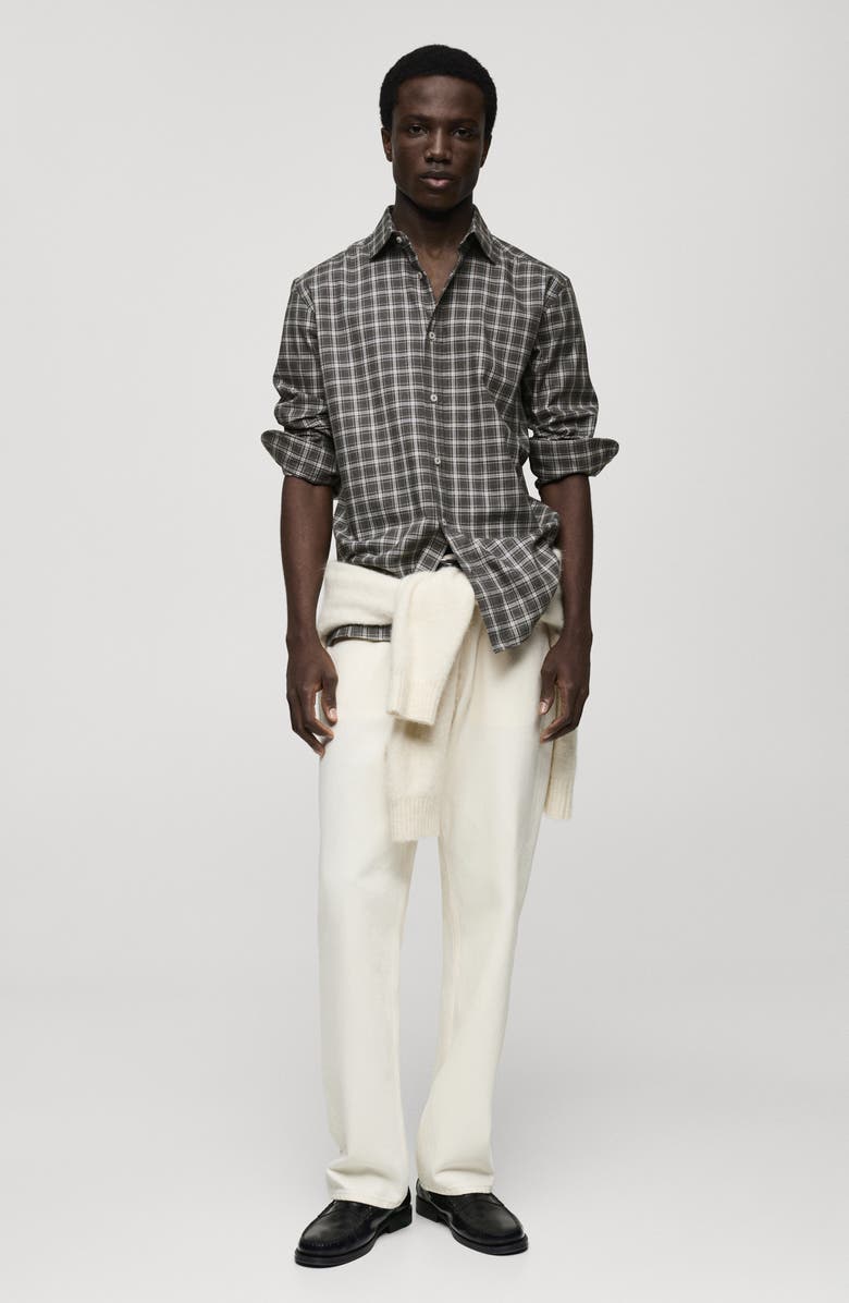 MANGO Regular Fit Plaid Cotton Button-Up Shirt, Alternate, color,