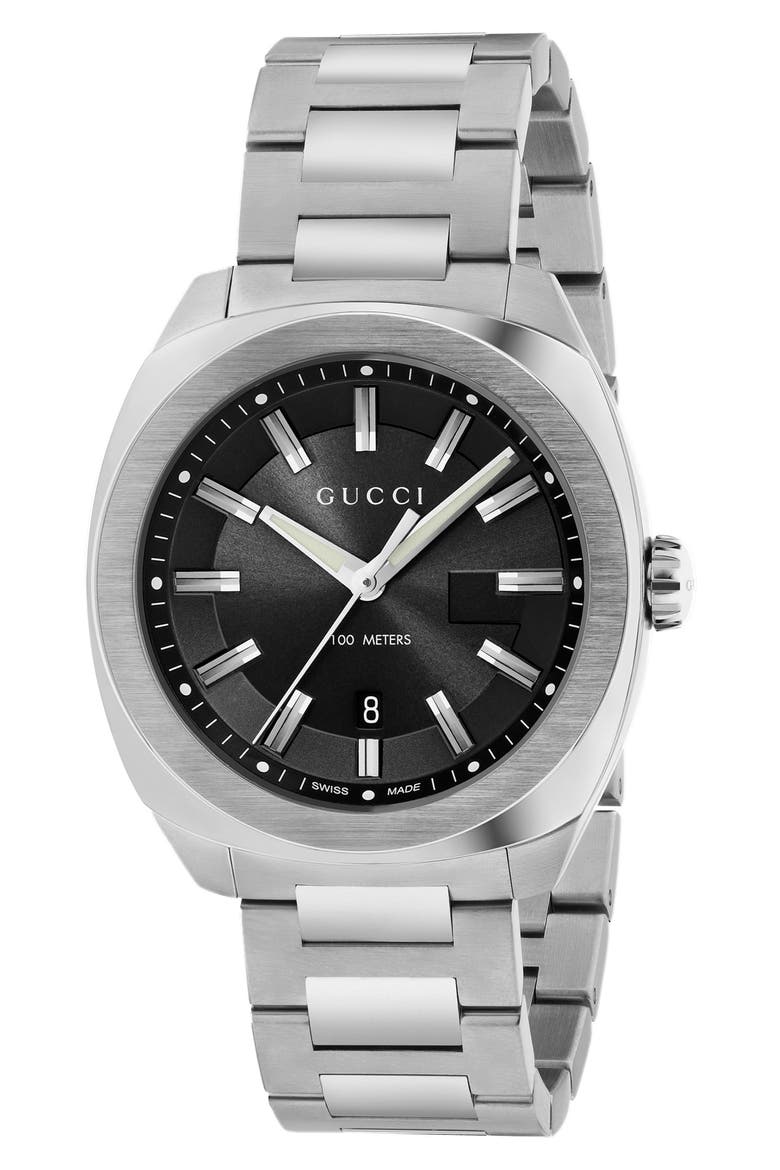 GG2570 Bracelet Watch, 41mm, Main, color, SILVER/ BLACK/ SILVER