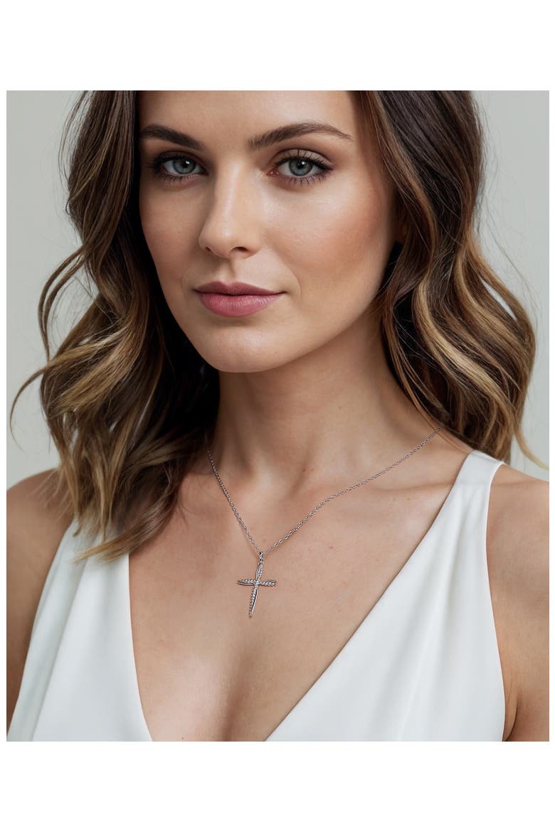 Cross Pendant Necklace, Alternate, color, STERLING SILVER