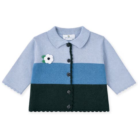 Cardigan Sweater with Flower