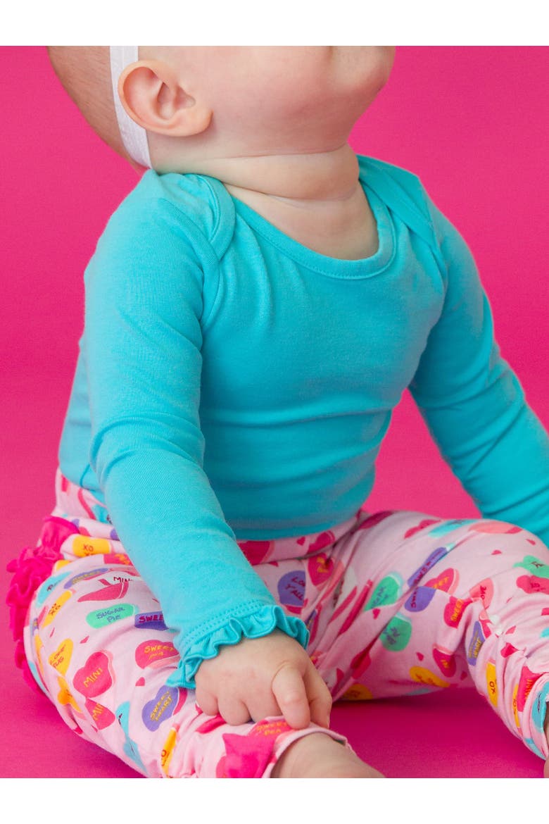 Baby/Toddler Girls Knit Long Sleeve Ruffle Layering Bodysuit, Alternate, color, Bright Aqua