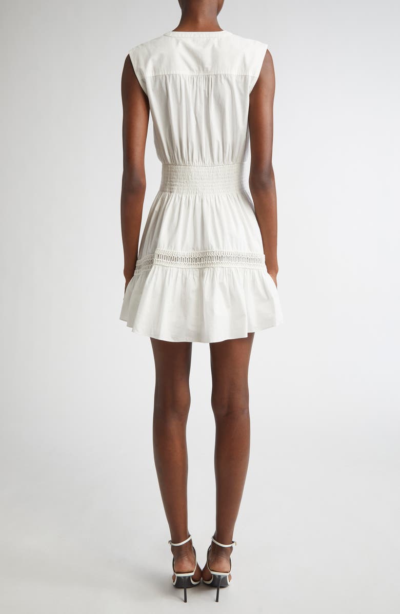 Ramy Brook Eloisa Crochet Detail Sleeveless Cotton Minidress, Alternate, color, White