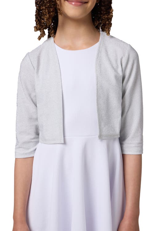 Un Deux Trois Cropped Bolero Jacket In Silver