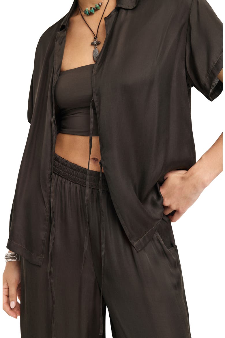 Kami Tie Front Cover-Up Top, Alternate, color, DEEP EARTH