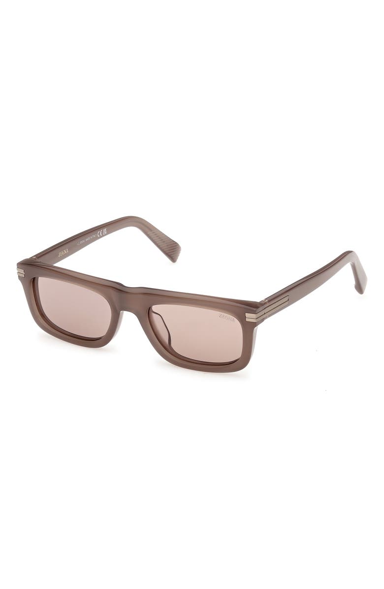 ZEGNA 55mm Rectangular Sunglasses, Alternate, color, 