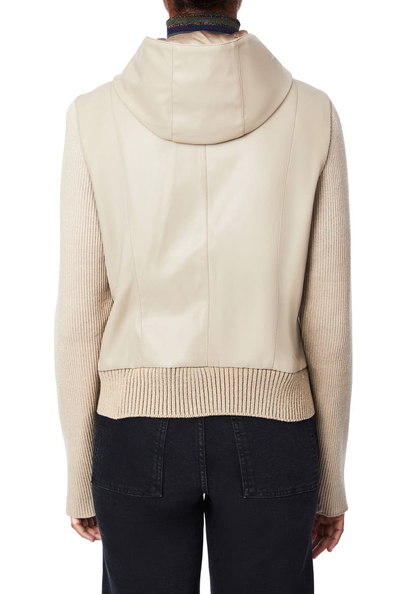 Faux Leather & Knit Moto Jacket, Alternate, color, ALPACA