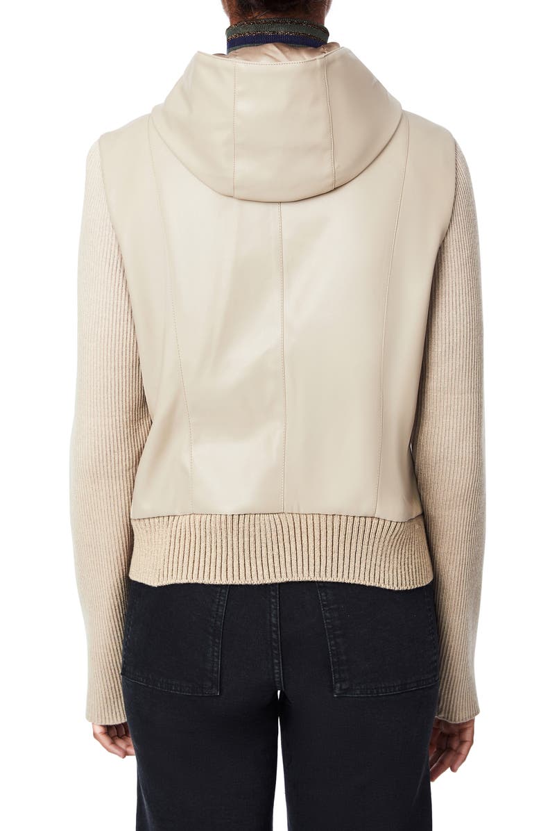 Bernardo Faux Leather & Knit Moto Jacket, Alternate, color, Alpaca