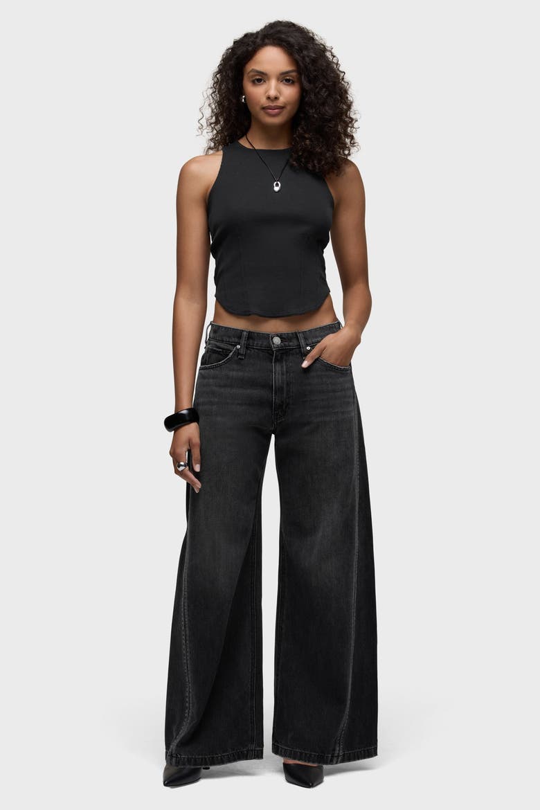 Jodie Loose Fit Track Wide Leg, Main, color, BLACK TRACK