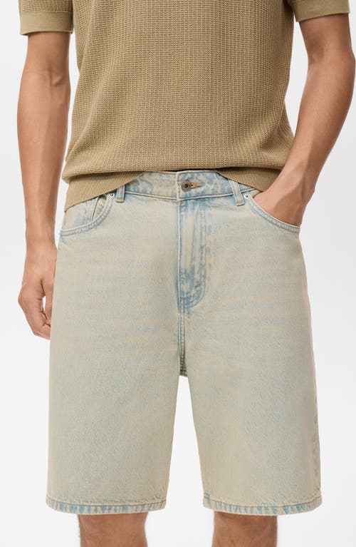 Mango Relaxed Fit Denim Bermuda Shorts In Neutral