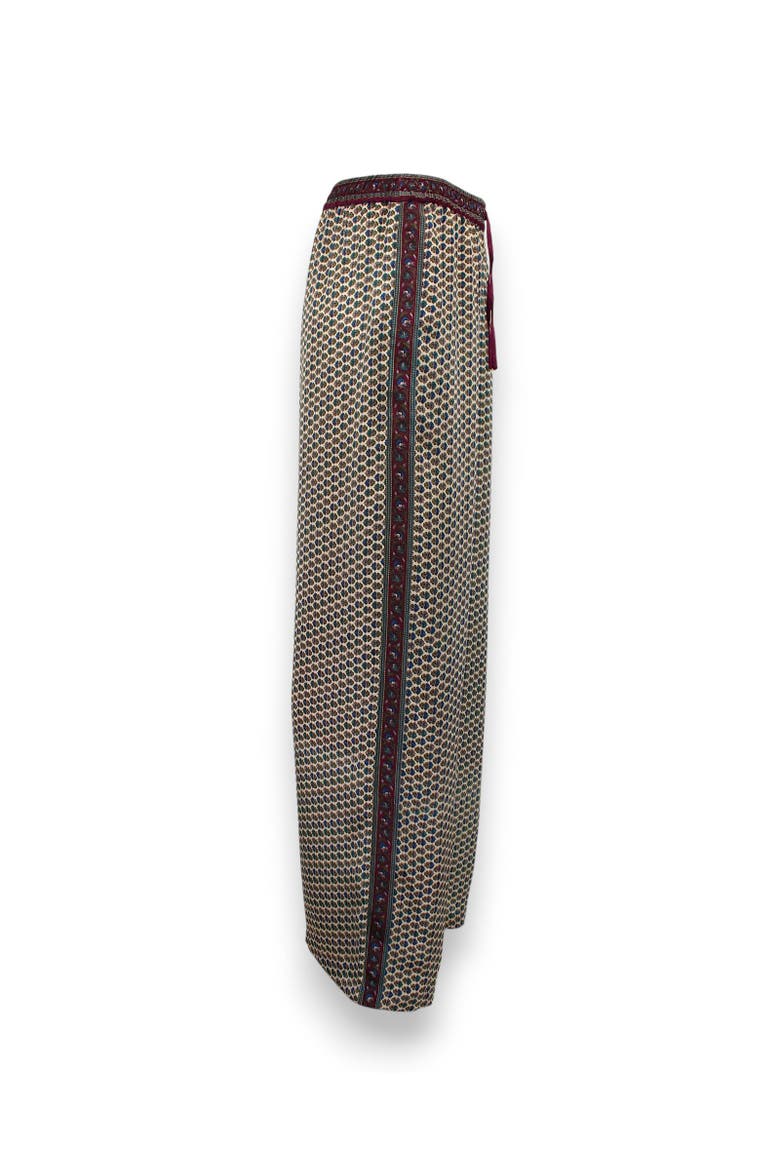 Embossed Botanical Crepe Pant, Main, color, Forest plum