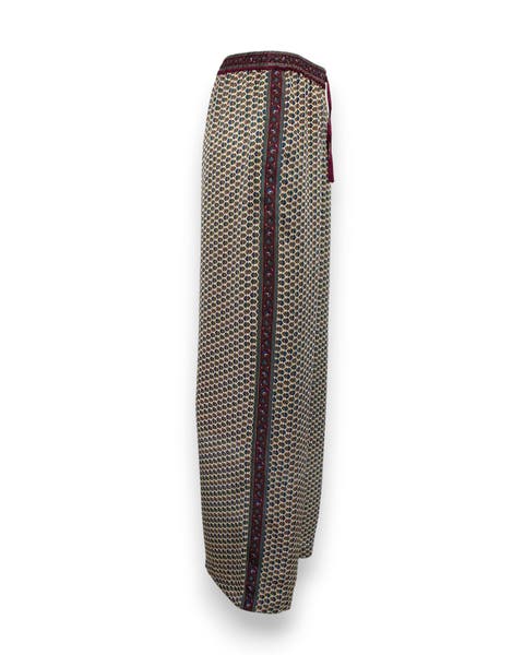 Embossed Botanical Crepe Pant