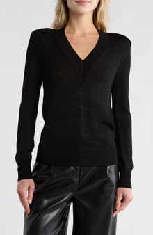 JASON WU Varsity V-Neck Sweater