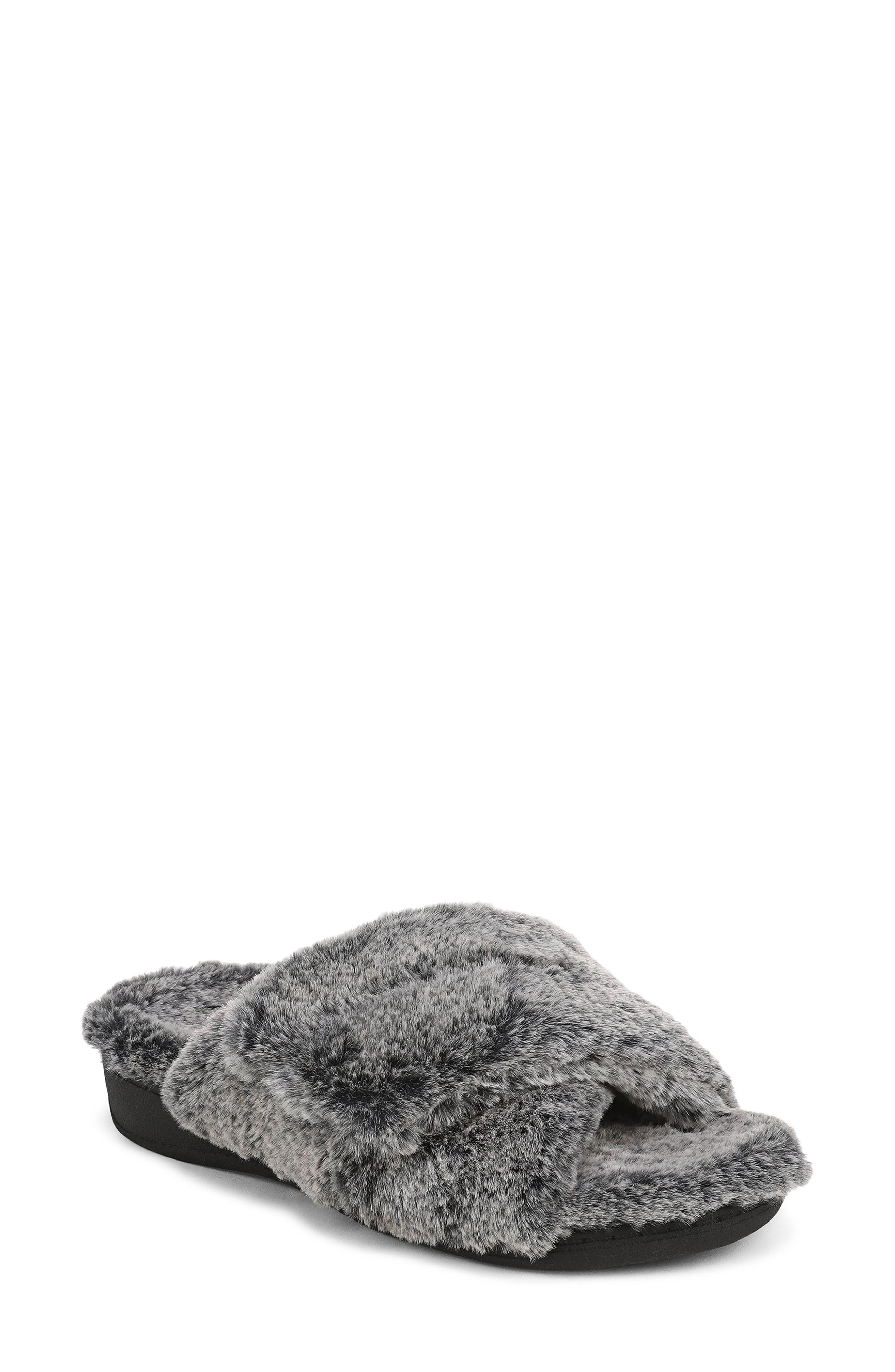 Vionic Relax II Slide Slipper, Main, color, Dark Grey Faux