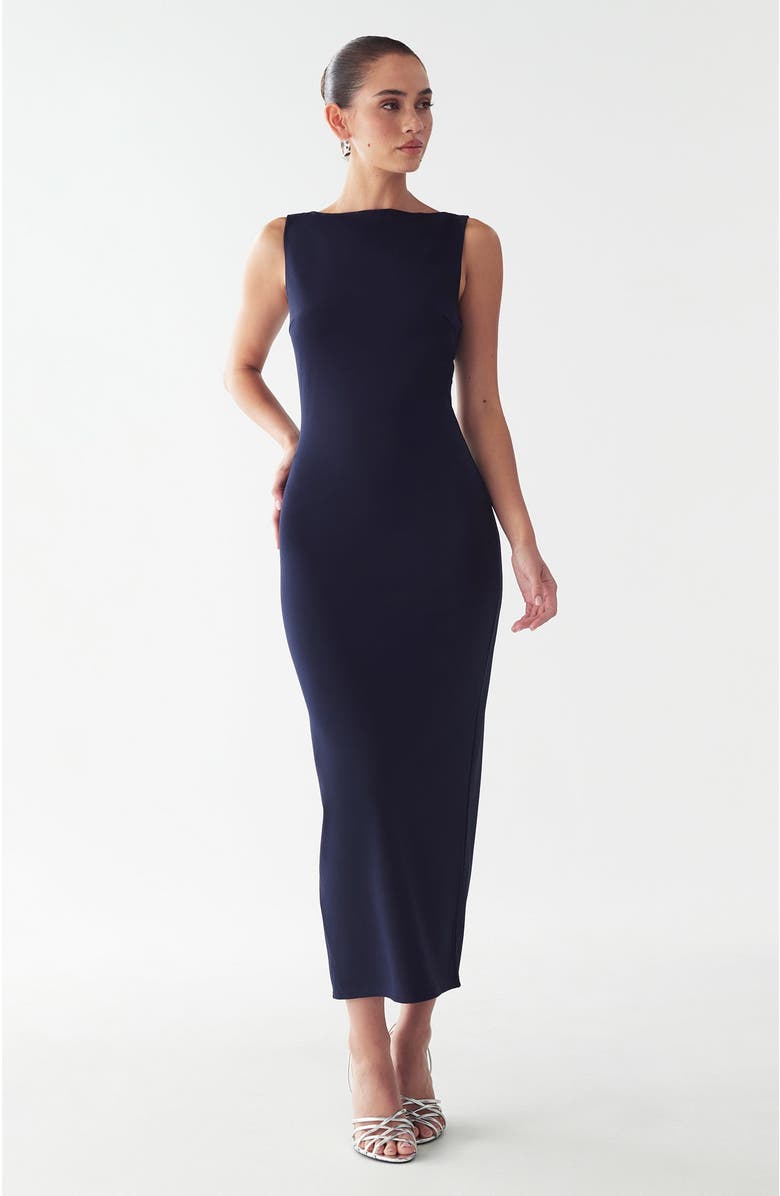 BWLDR Shian Midi Dress, Alternate, color, Navy Blue