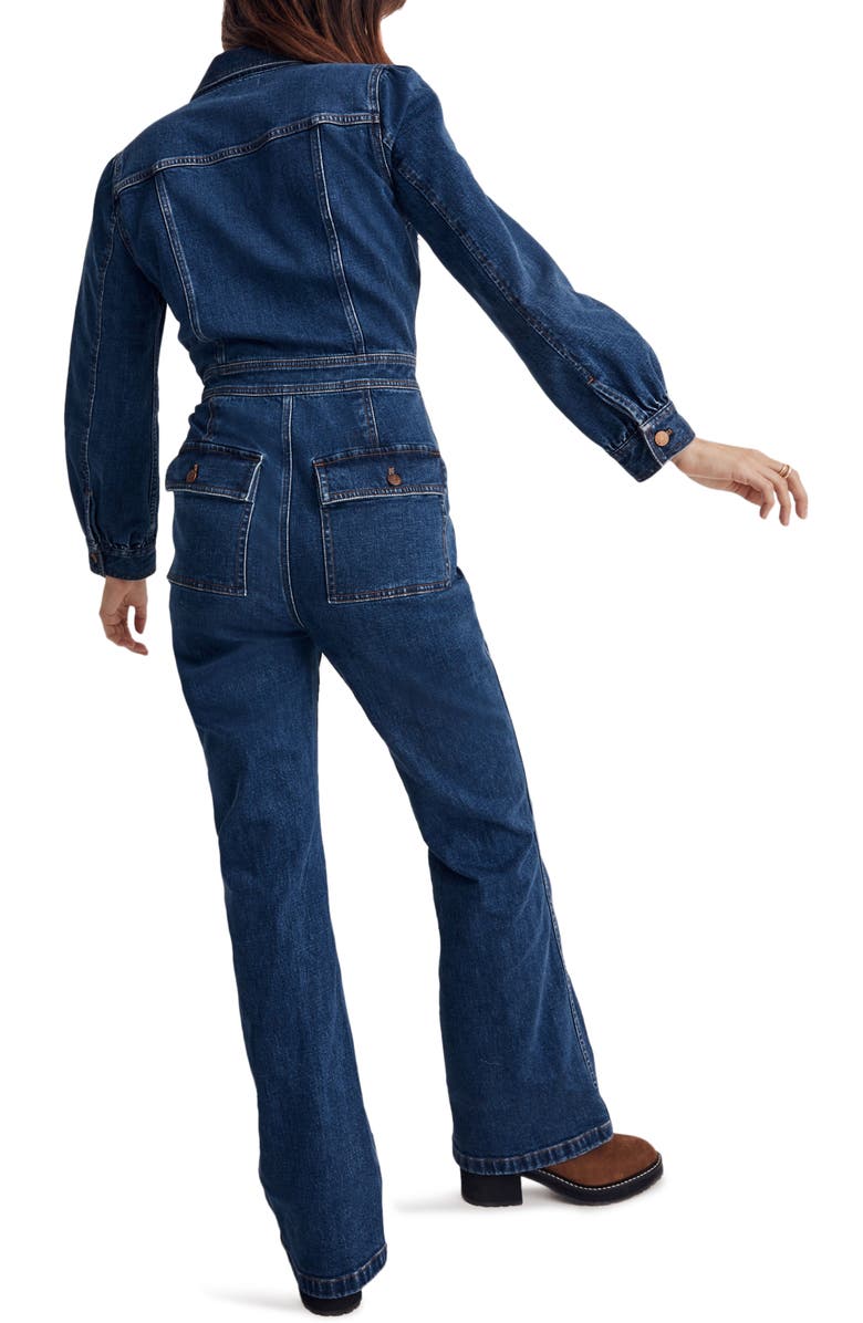 Madewell Denim Flare Jumpsuit, Alternate, color,