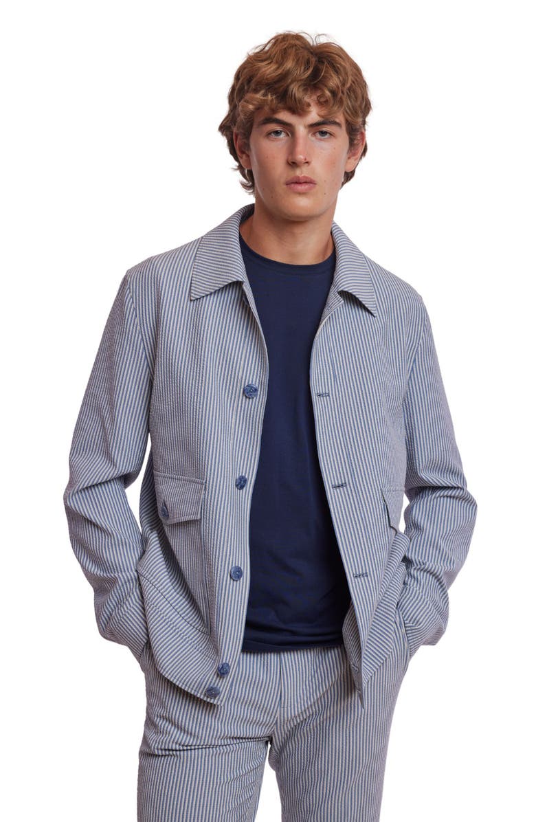 PAISLEY & GRAY Milo Stripe Seersucker Shirt Jacket, Alternate, color, Blue Grey Cream Seersucker