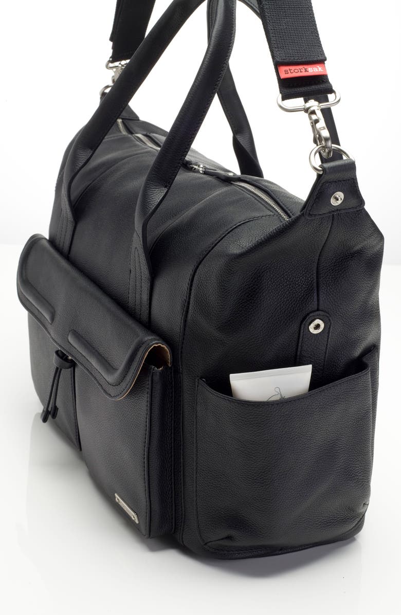 Storksak Storsak Leather Diaper Bag, Alternate, color,