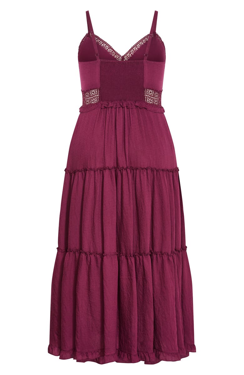 City Chic Ayla Crochet Trim Midi Dress, Alternate, color, 