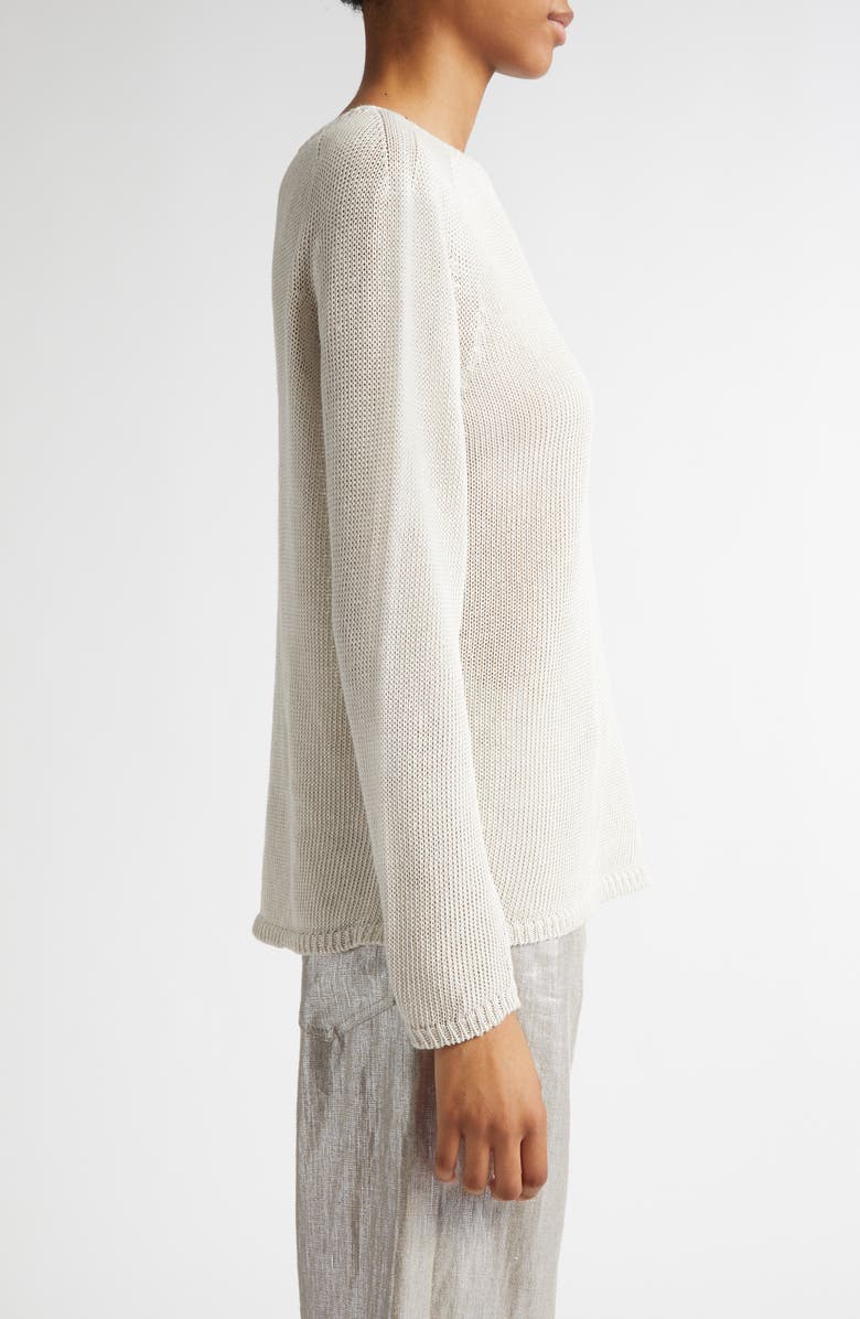 Max Mara Giolino Boat Neck Linen Sweater, Alternate, color,