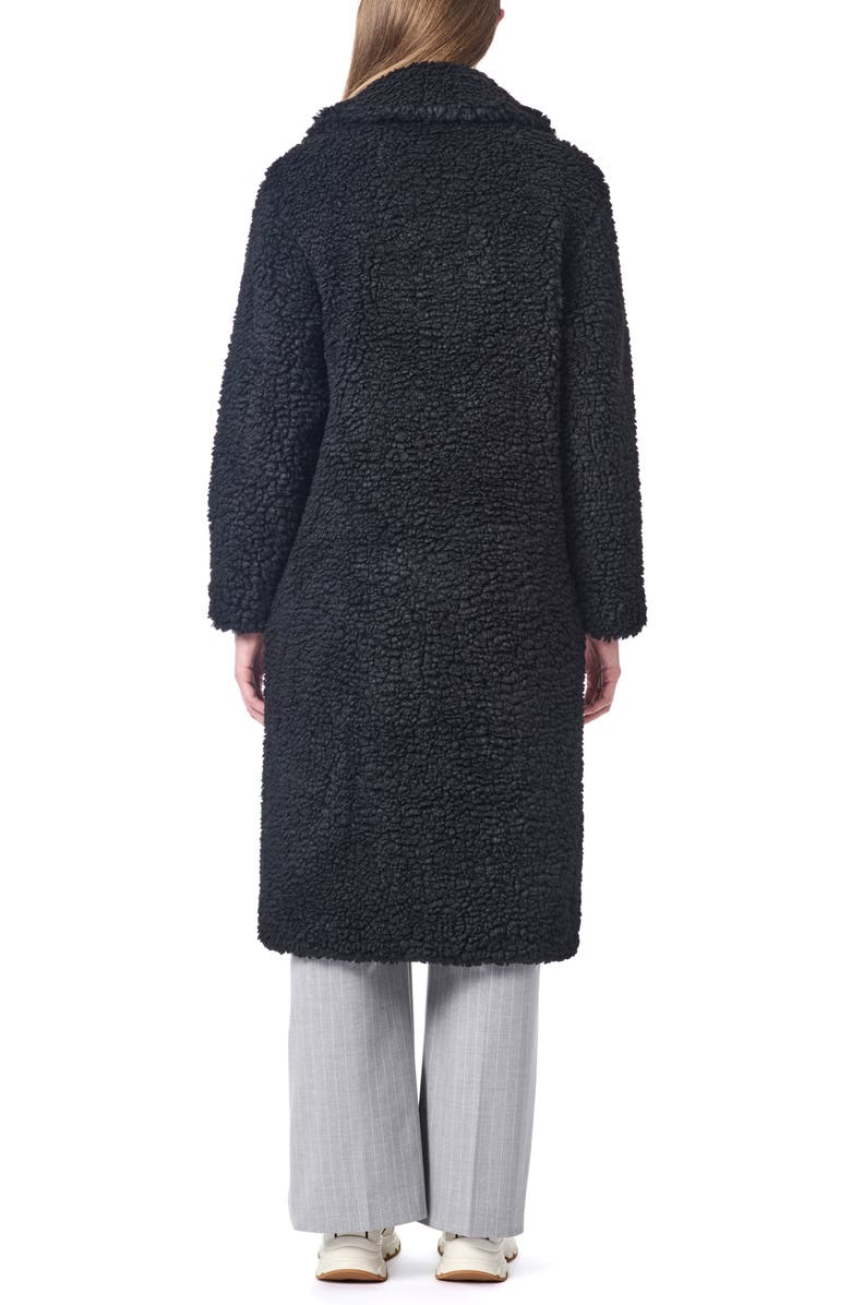 Bernardo Faux Shearling Double Breasted Longline Coat, Alternate, color,