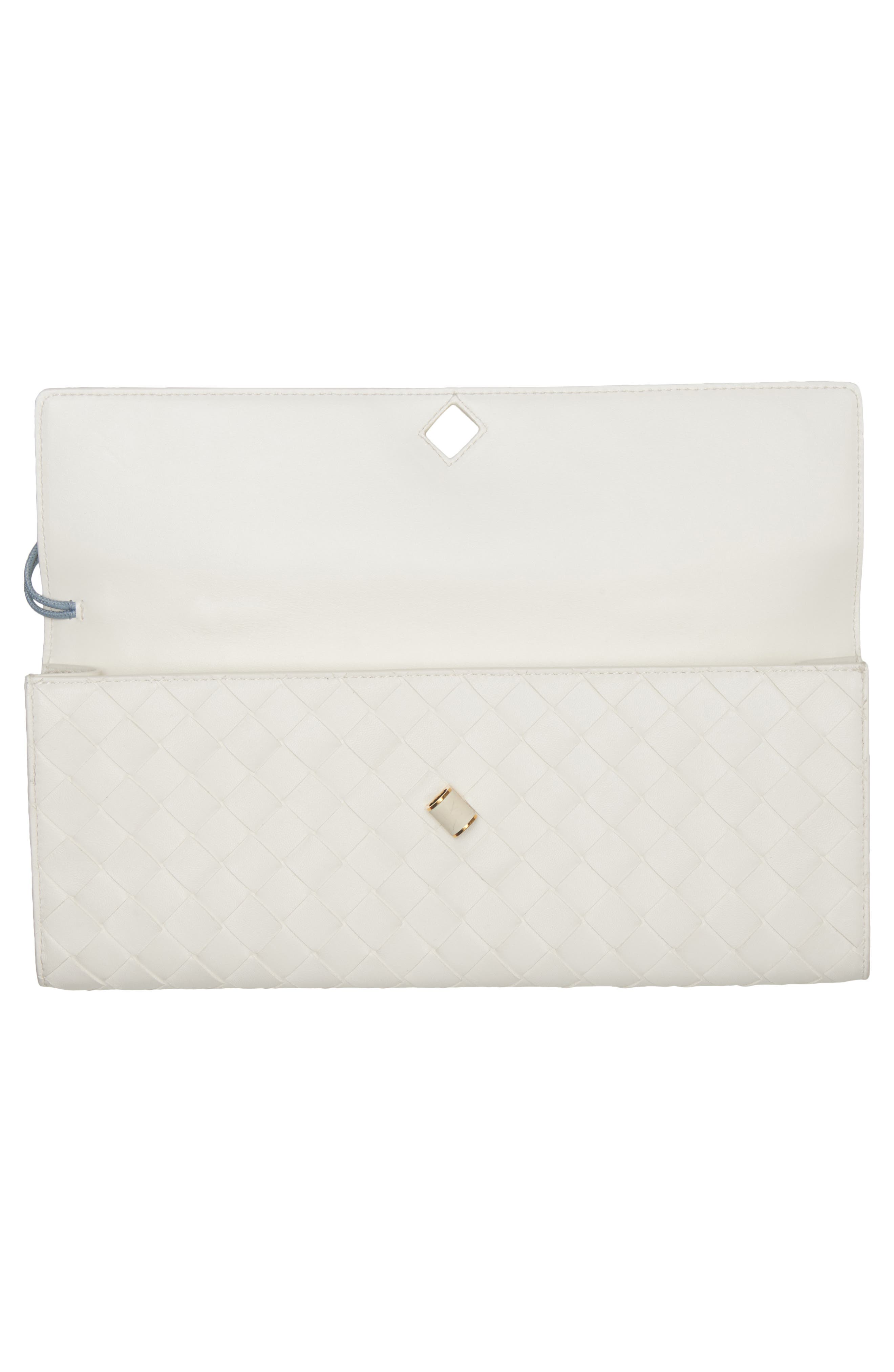 Bottega Veneta Andiamo Intrecciato Leather Clutch, Alternate, color, 9555 Alabaster-Mine-Mb-Al