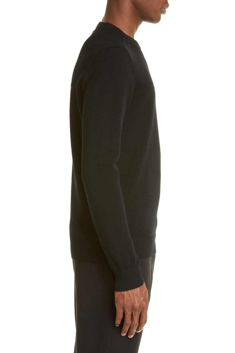 Logo Patch Wool Blend Sweatshirt, Alternate, color, BLACK