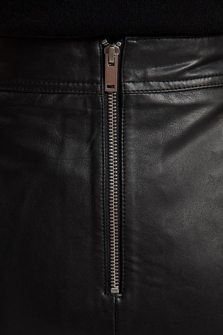 Leather Signature Mini Skirt, Alternate, color, Black