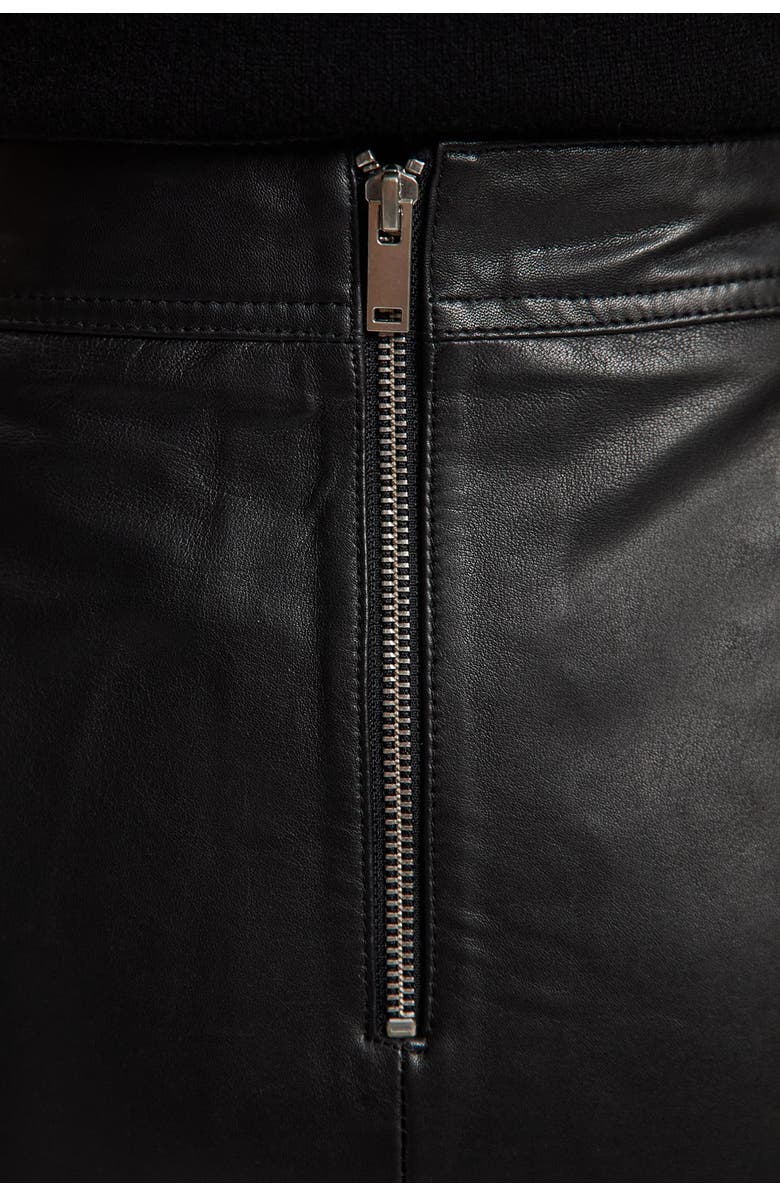 Karen Millen Leather Signature Mini Skirt, Alternate, color, Black