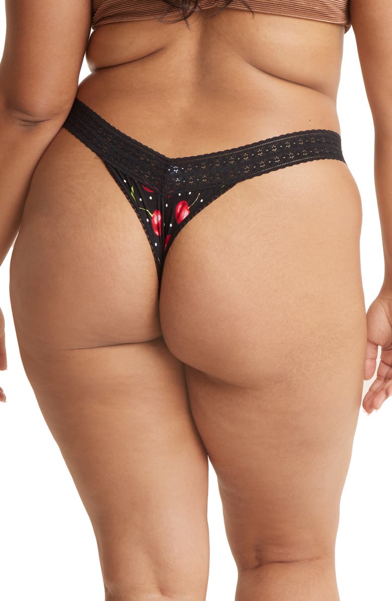 Hanky Panky Print Dream Thong, Alternate, color, Cherry Bomb