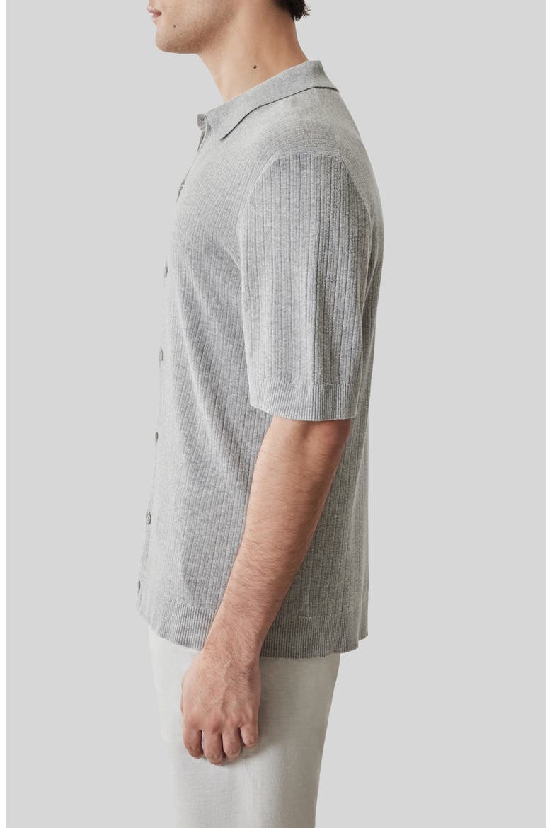 Kestrel Short Sleeve Linen & Cotton Cardigan, Alternate, color, GREY