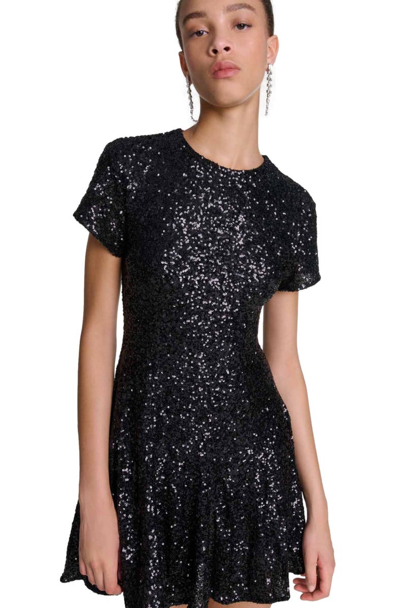 maje Short sequin dress, Alternate, color,