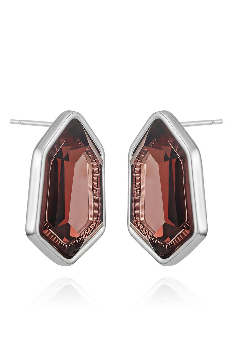 Vince Camuto Glass Stone Stud Earrings, Alternate, color, Silver Tone/ Glass