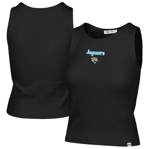 Women's '47  Black Jacksonville Jaguars Cropped Straight Cut Ribbed Baby Tank Top