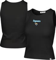 '47 Women's '47 Black Jacksonville Jaguars Cropped Straight Cut Ribbed Baby Tank Top