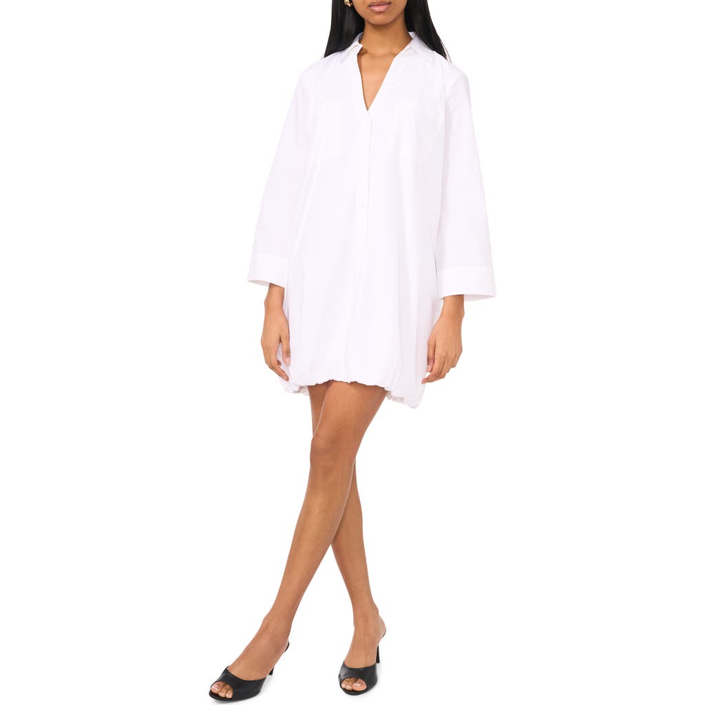 Halogenr Halogen(r) Cotton Bubble Hem Popover Shirtdress