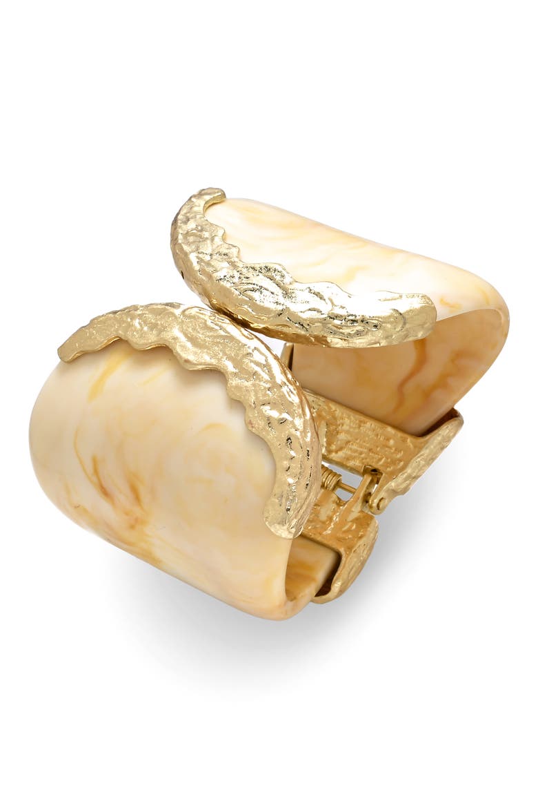 Cindy Molten Hinge Bracelet, Alternate, color, GOLD