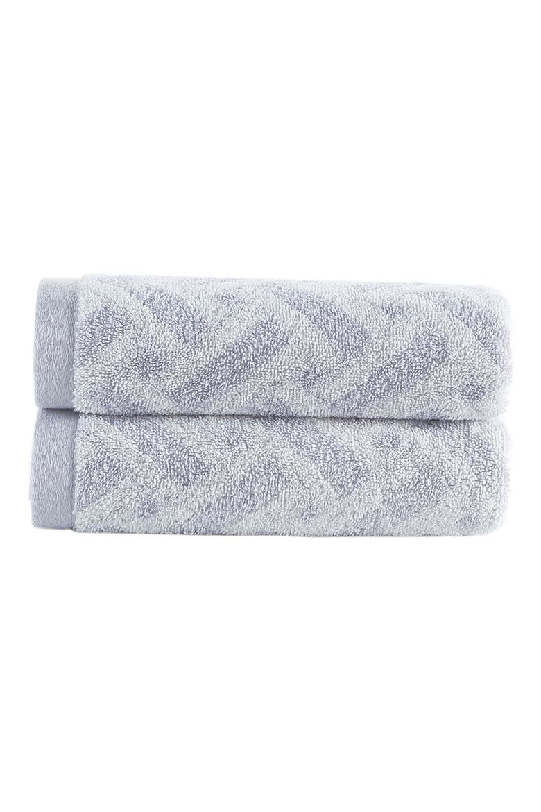 Crisscross Stripe 2-Pack Turkish Cotton Bath Towels, Main, color, SILVER