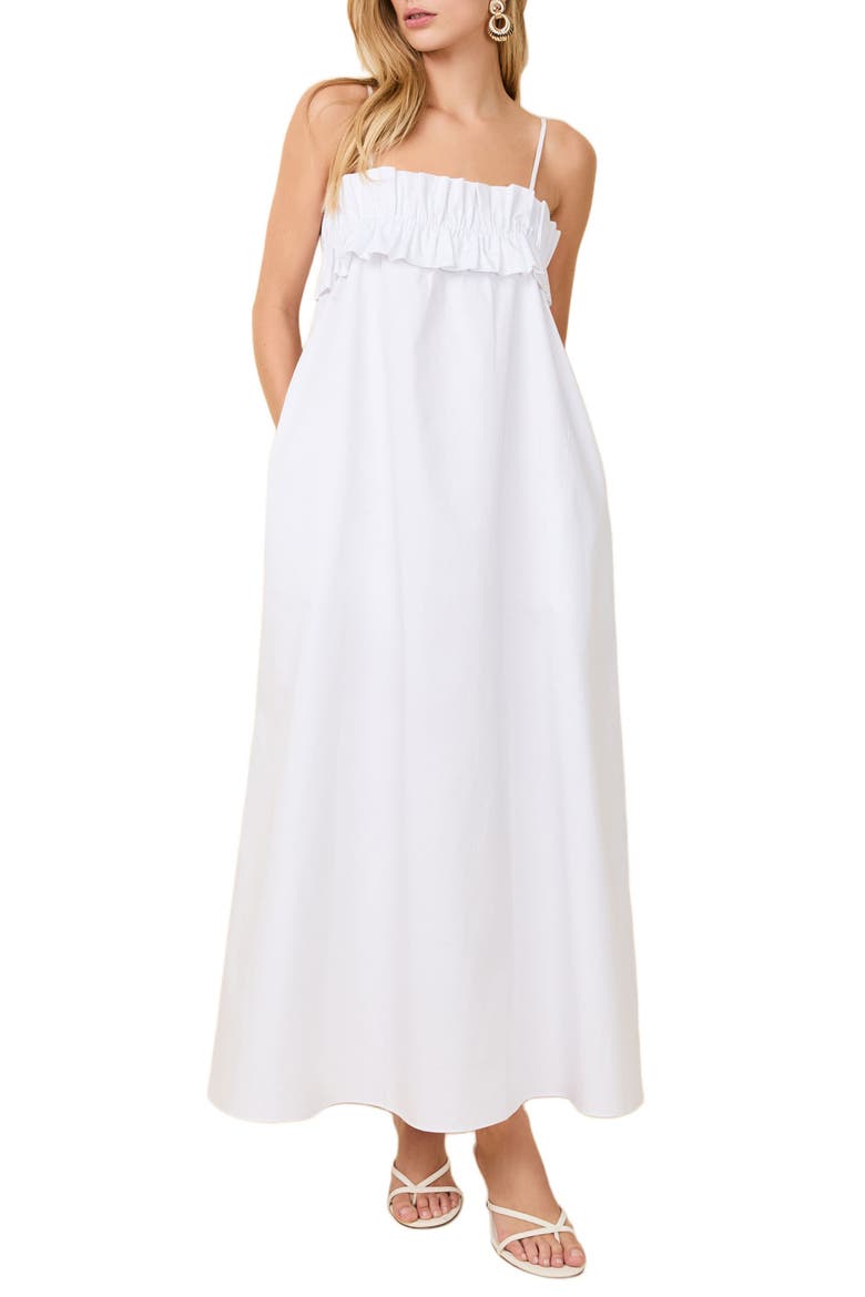 The Sophie Poplin Maxi Dress, Main, color, OPTIC WHITE