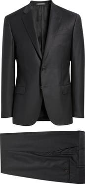 Emporio Armani Black Microcheck Wool Suit