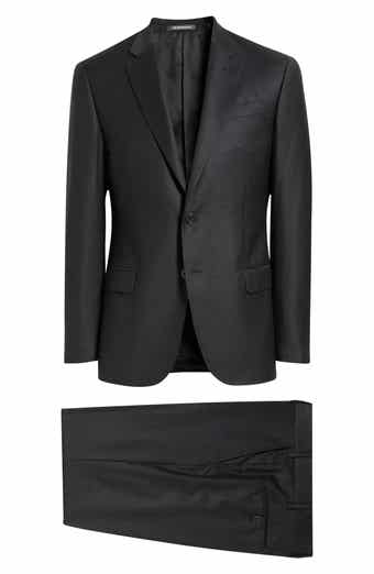 Black Microcheck Wool Suit