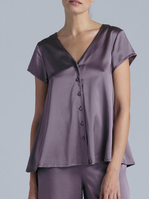 Alas Silk Short Sleeve Shirt In Purple