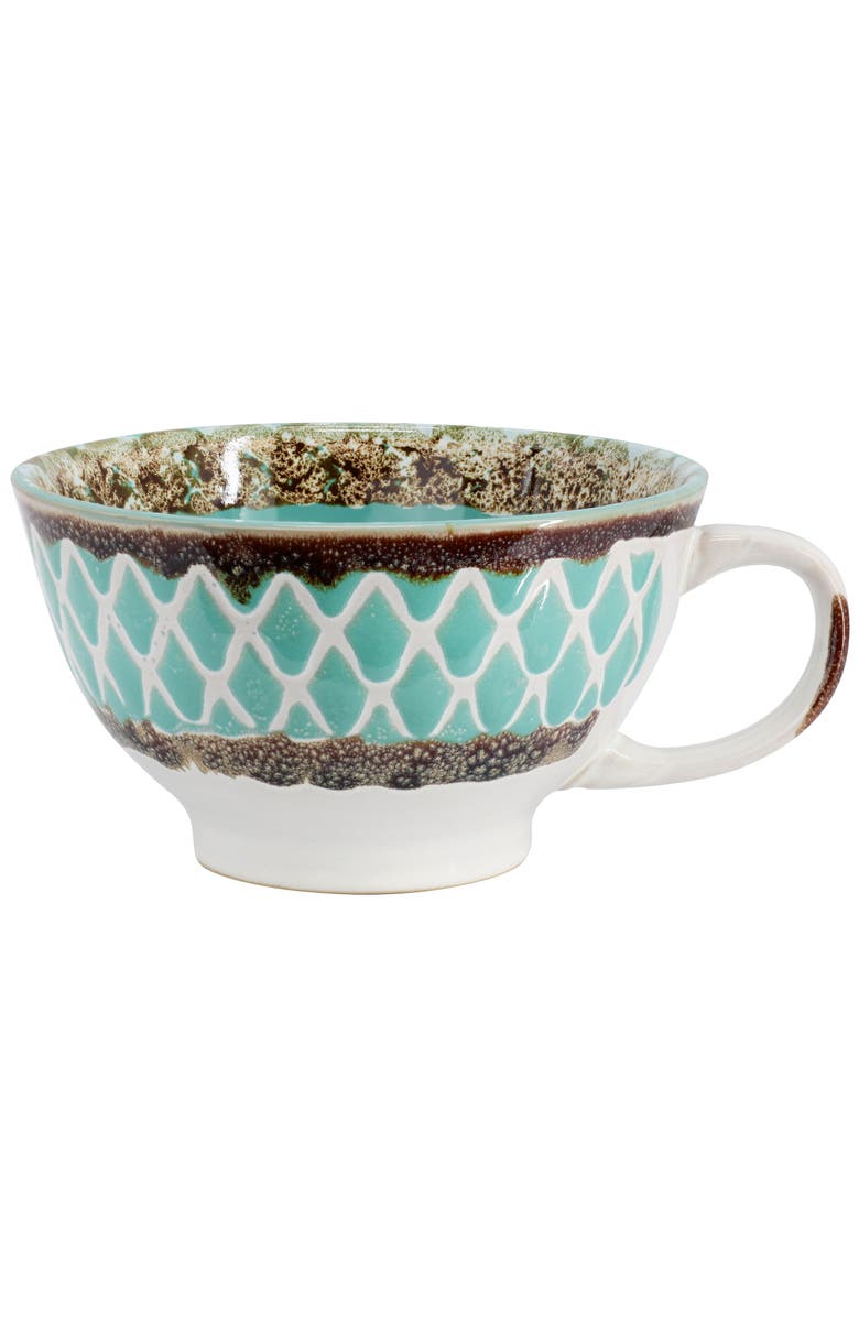 Meritage Otis 6piece 27oz Stoneware Soup Bowl with Handle Set, Alternate, color, Turquoise
