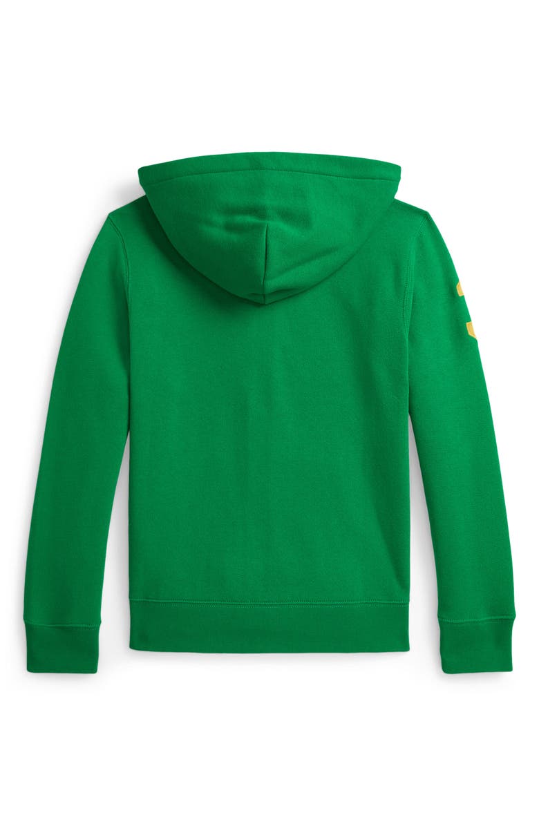 Polo Ralph Lauren Kids' Athletic Embroidered Fleece Zip-Up Hoodie, Alternate, color, Cruise Green